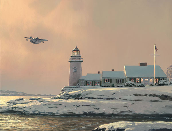 "Afternoon Departure at Stoney Point Light" William Phillips Giclee Canvas